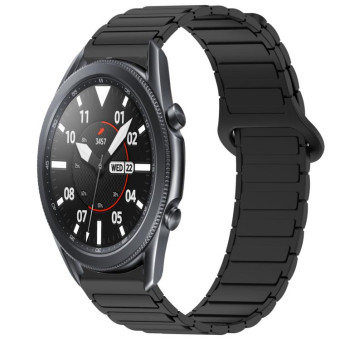 For Samsung Galaxy Watch3 45mm Dual Color Magnetic Buckle Silicone Watch Band(Black)