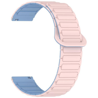 For Samsung Galaxy Watch3 45mm Dual Color Magnetic Buckle Silicone Watch Band(Pink+Blue)