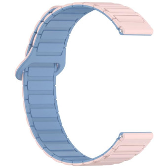 For Samsung Galaxy Watch3 45mm Dual Color Magnetic Buckle Silicone Watch Band(Pink+Blue)