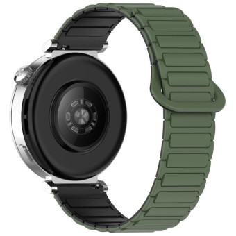 For Samsung Galaxy Watch3 45mm Dual Color Magnetic Buckle Silicone Watch Band(Green+Black)