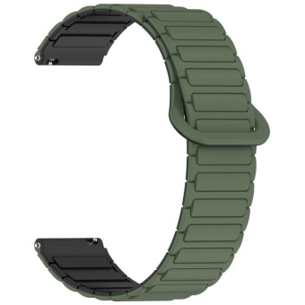 For Samsung Galaxy Watch3 45mm Dual Color Magnetic Buckle Silicone Watch Band(Green+Black)