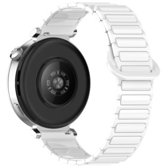 For Samsung Galaxy Watch3 45mm Dual Color Magnetic Buckle Silicone Watch Band(White)