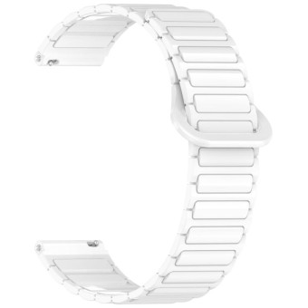 For Samsung Galaxy Watch3 45mm Dual Color Magnetic Buckle Silicone Watch Band(White)