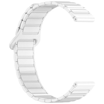 For Samsung Galaxy Watch3 45mm Dual Color Magnetic Buckle Silicone Watch Band(White)