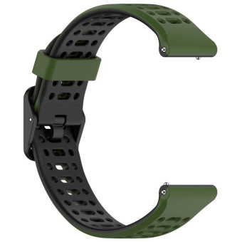 For Coros Pace 3 Dual Color Quick Release 22mm Silicone Watch Band(Army Black)