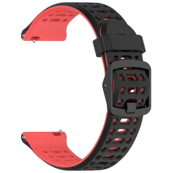 For Coros Pace 2 Dual Color Quick Release 20mm Silicone Watch Band(Black Red)