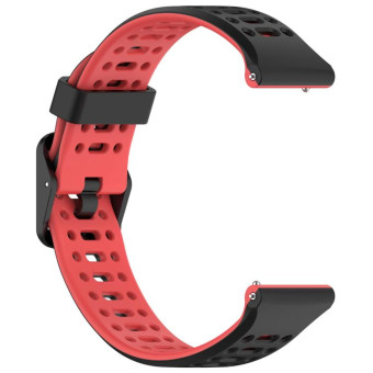 For Coros Pace 2 Dual Color Quick Release 20mm Silicone Watch Band(Black Red)
