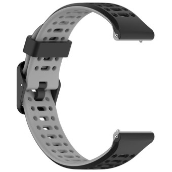 For Coros Pace 2 Dual Color Quick Release 20mm Silicone Watch Band(Black Gray)