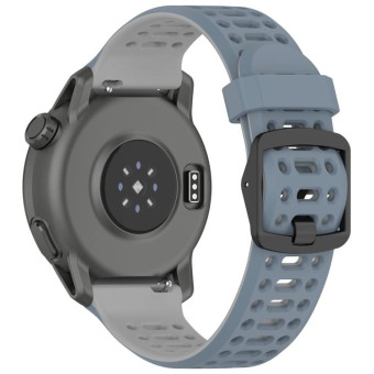For Coros Pace 2 Dual Color Quick Release 20mm Silicone Watch Band(Blue Gray Gray)