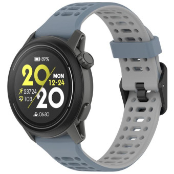 For Coros Pace 2 Dual Color Quick Release 20mm Silicone Watch Band(Blue Gray Gray)