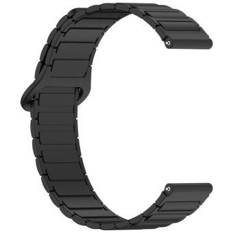 For Xiaomi Watch S4 Sport Dual Color Magnetic Buckle 22mm Silicone Watch Band(Black)