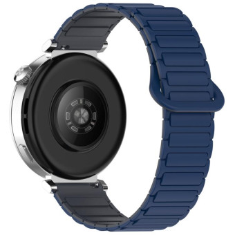 For Xiaomi Watch S4 Sport Dual Color Magnetic Buckle 22mm Silicone Watch Band(Blue+Grey)