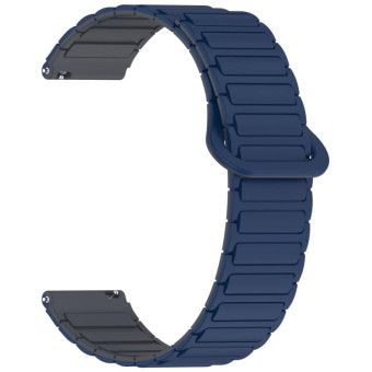 For Xiaomi Watch S4 Sport Dual Color Magnetic Buckle 22mm Silicone Watch Band(Blue+Grey)