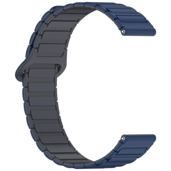 For Xiaomi Watch S4 Sport Dual Color Magnetic Buckle 22mm Silicone Watch Band(Blue+Grey)