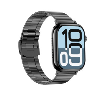 KL08 2.04 inch Color Screen Smart Watch Steel Strap, Support Bluetooth Call(Black)