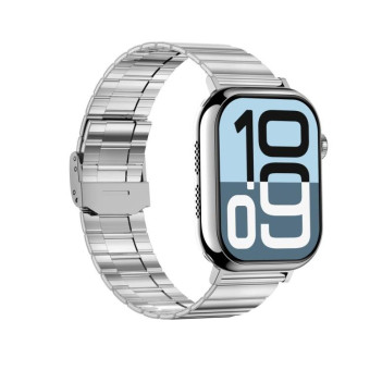 KL08 2.04 inch Color Screen Smart Watch Steel Strap, Support Bluetooth Call(Silver)