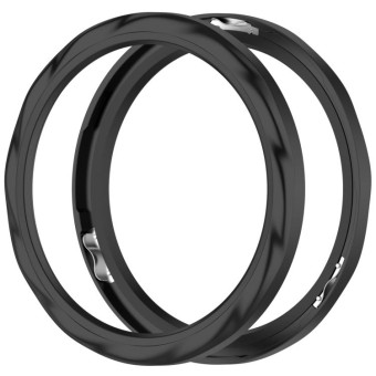 For Xiaomi Watch S4 Tempered Glass Film Hybrid Stainless Steel Watch Protective Ring(Black Thread)