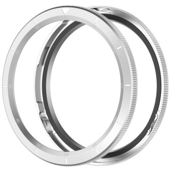 For Xiaomi Watch S4 Tempered Glass Film Hybrid Stainless Steel Watch Protective Ring(Scale Silver)