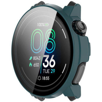 For COROS Pace Pro Tempered Film Integrated PC Watch Protective Case(Pine Green)