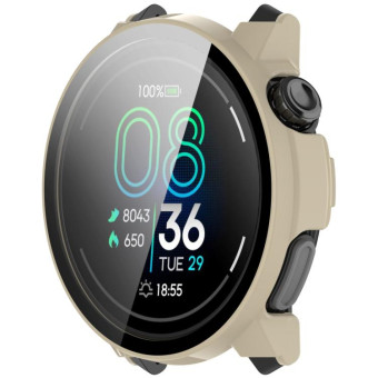 For COROS Pace Pro Tempered Film Integrated PC Watch Protective Case(Ivory White)