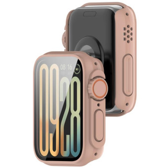 For Xiaomi Smart Band 9 Pro Tempered Film Integrated PC Watch Protective Case Second Variation Case(Cherry Pink)