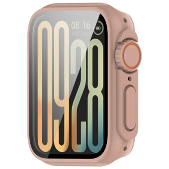 For Xiaomi Smart Band 9 Pro Tempered Film Integrated PC Watch Protective Case Second Variation Case(Cherry Pink)