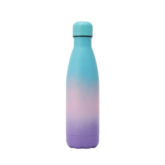 JUNSUNMAY 500ml Gradient Colored Coating 304 Stainless Steel Water Vacuum Bottle(Blue Pink Purple)