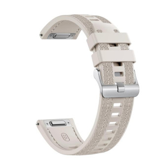 For COROS Pace 3 Push Connector 22mm Hybrid Nylon Silicone Watch Band(Starlight)