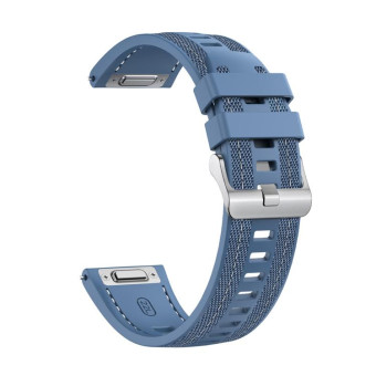 For Redmi Watch 5 Active / Watch 5 Lite Push Connector 22mm Hybrid Nylon Silicone Watch Band(Light Blue)
