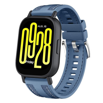 For Redmi Watch 5 Active / Watch 5 Lite Push Connector 22mm Hybrid Nylon Silicone Watch Band(Light Blue)