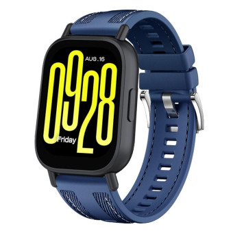 For Redmi Watch 5 Active / Watch 5 Lite Push Connector 22mm Hybrid Nylon Silicone Watch Band(Dark Blue)
