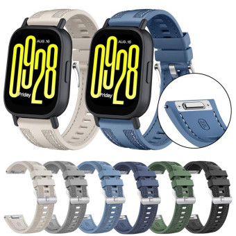 For Redmi Watch 5 Active / Watch 5 Lite Push Connector 22mm Hybrid Nylon Silicone Watch Band(Black)