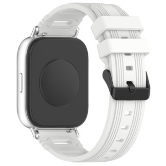 For COROS Watch 22mm Vertical Pattern Black Buckle Silicone Watch Band(Dual Color+White)