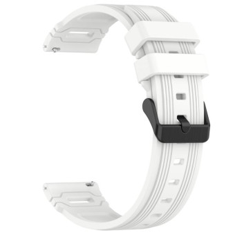 For COROS Watch 22mm Vertical Pattern Black Buckle Silicone Watch Band(Dual Color+White)