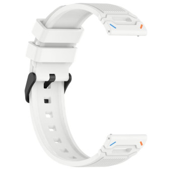 For COROS Watch 22mm Vertical Pattern Black Buckle Silicone Watch Band(Dual Color+White)