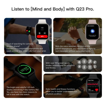 Q23 Pro 1.83 inch Color Screen IP68 Waterproof Bluetooth Call Smart Watch, Support Health Monitoring(Pink)