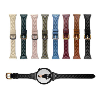 For Garmin Forerunner 265S Heart-Shaped Embossed 18mm Leather Watch Band(Apricot)