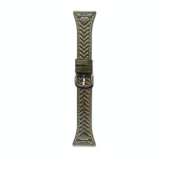 For Amazfit Bip 5 / GTR 4 Heart-Shaped Embossed 22mm Leather Watch Band(Retro Green)