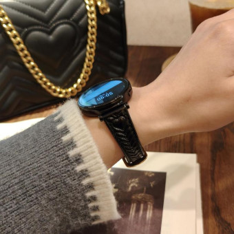 For Amazfit Bip 5 / GTR 4 Heart-Shaped Embossed 22mm Leather Watch Band(Black)