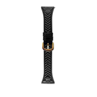 For Amazfit Bip 5 / GTR 4 Heart-Shaped Embossed 22mm Leather Watch Band(Black)