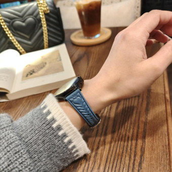 For Amazfit Bip 5 / GTR 4 Heart-Shaped Embossed 22mm Leather Watch Band(Cornflower Blue)