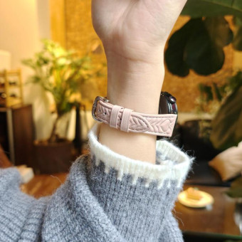 For Amazfit Bip 5 / GTR 4 Heart-Shaped Embossed 22mm Leather Watch Band(Pink)