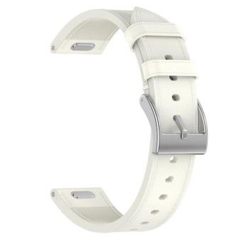 For Amazfit Active Press Button 20mm Leather Watch Band(White)
