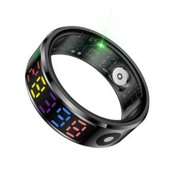 R12 SIZE 8 Smart Ring, Support Heart Rate / Blood Oxygen / Sleep / Multiple Sports Modes(Black)