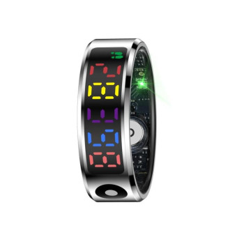 R12 SIZE 8 Smart Ring, Support Heart Rate / Blood Oxygen / Sleep / Multiple Sports Modes(Silver)