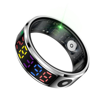 R12 SIZE 8 Smart Ring, Support Heart Rate / Blood Oxygen / Sleep / Multiple Sports Modes(Silver)