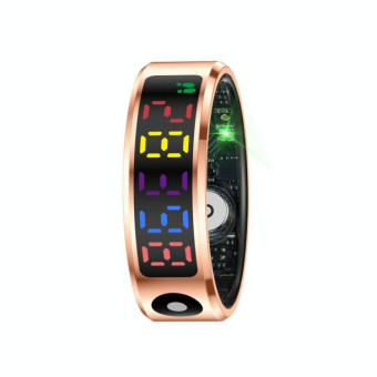 R12 SIZE 10 Smart Ring, Support Heart Rate / Blood Oxygen / Sleep / Multiple Sports Modes(Gold)