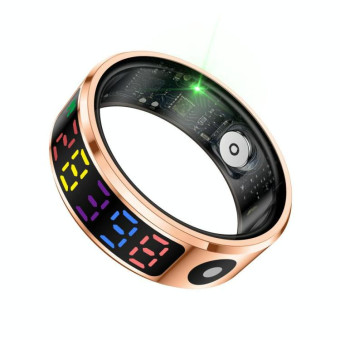 R12 SIZE 10 Smart Ring, Support Heart Rate / Blood Oxygen / Sleep / Multiple Sports Modes(Gold)