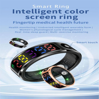 R12 SIZE 11 Smart Ring, Support Heart Rate / Blood Oxygen / Sleep / Multiple Sports Modes(Gold)
