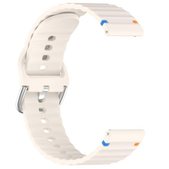 For Garmin Forerunner 165 Wavy Grain Stitched 20mm Silicone Watch Band(Starlight)